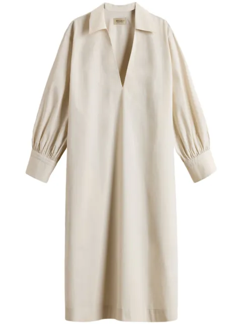 Woolrich vestido tejido de canalé con pliegues en la falda