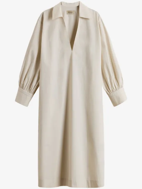 Woolrich vestido tejido de canalé con pliegues en la falda