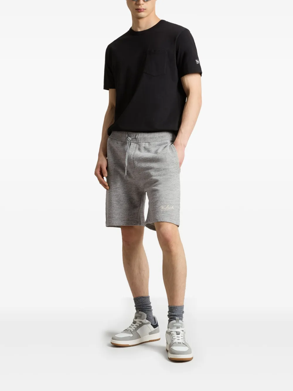 Woolrich logo-print shorts - Grijs