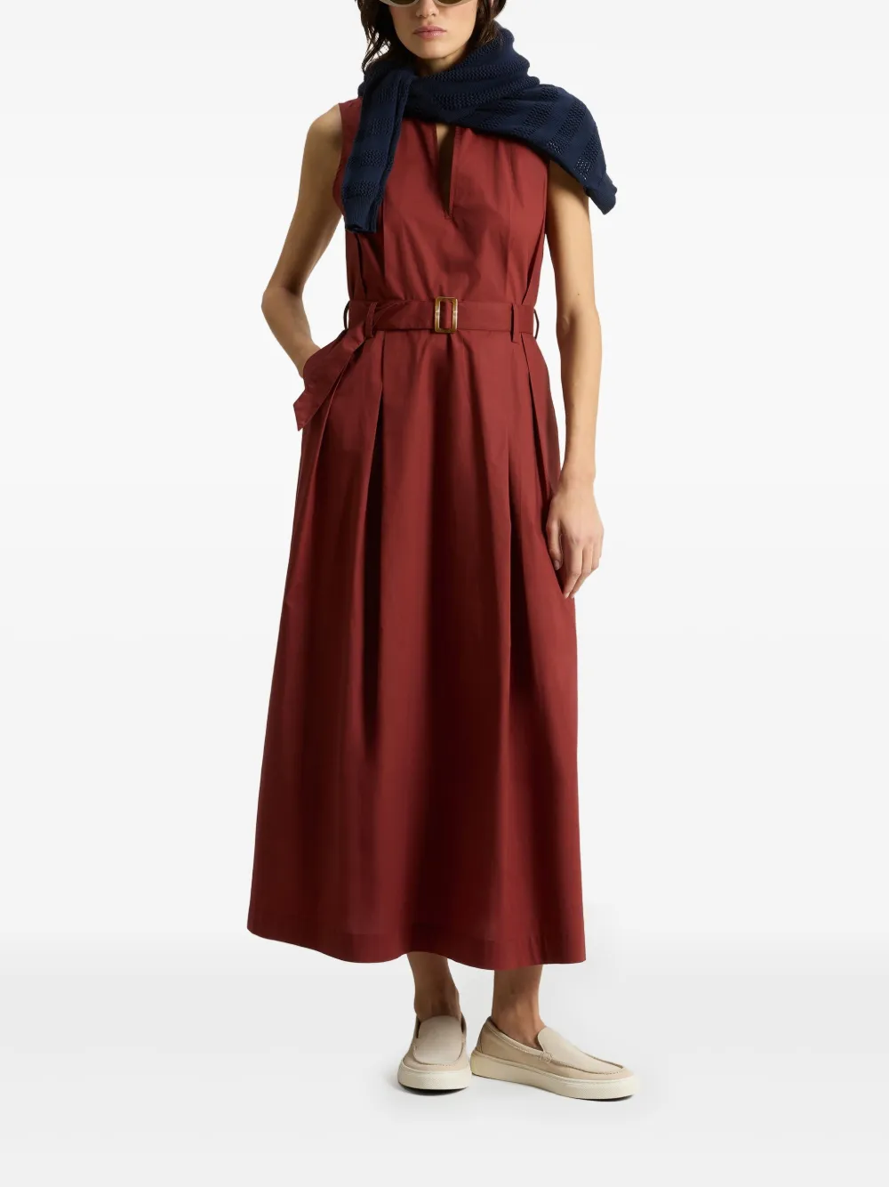 Woolrich belted maxi dress - Rood