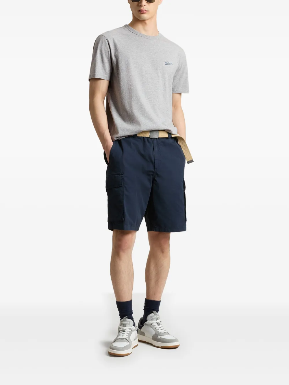 Woolrich T-shirt met logo - Grijs