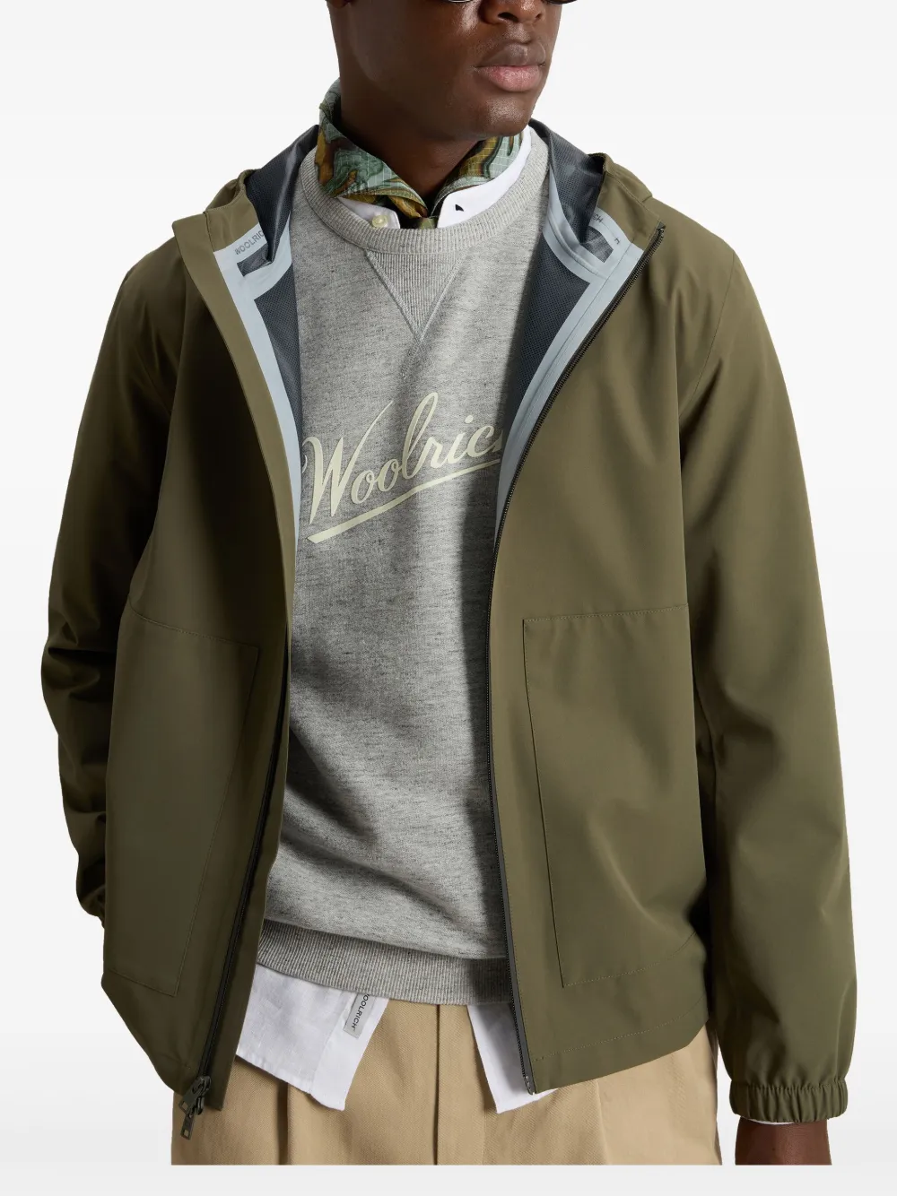 Woolrich Pacific gelaagd jack met capuchon Groen