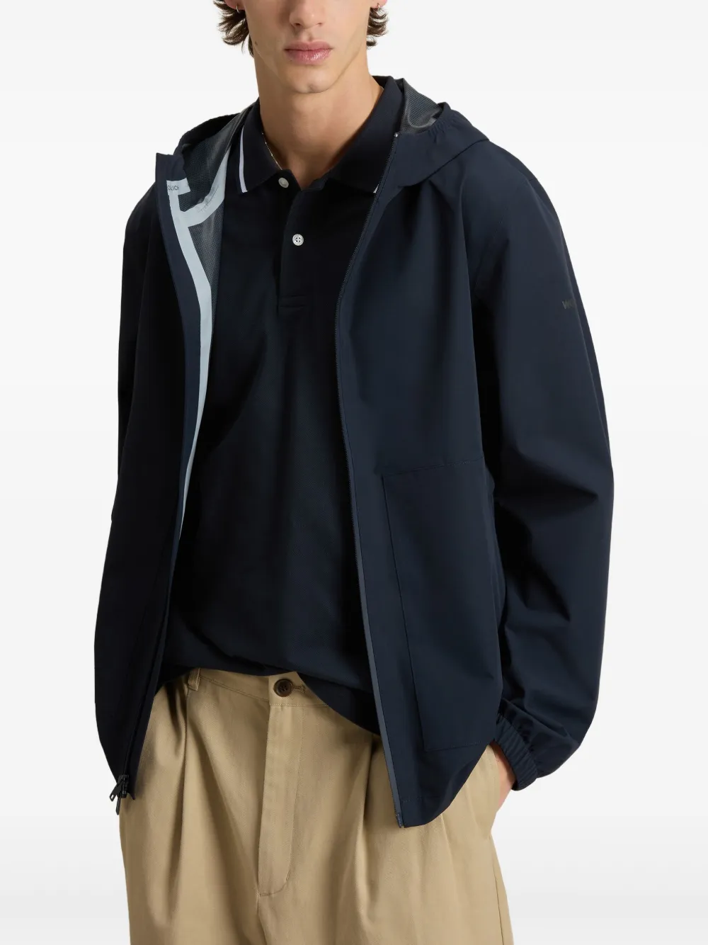 Woolrich Jack met capuchon en rits Blauw