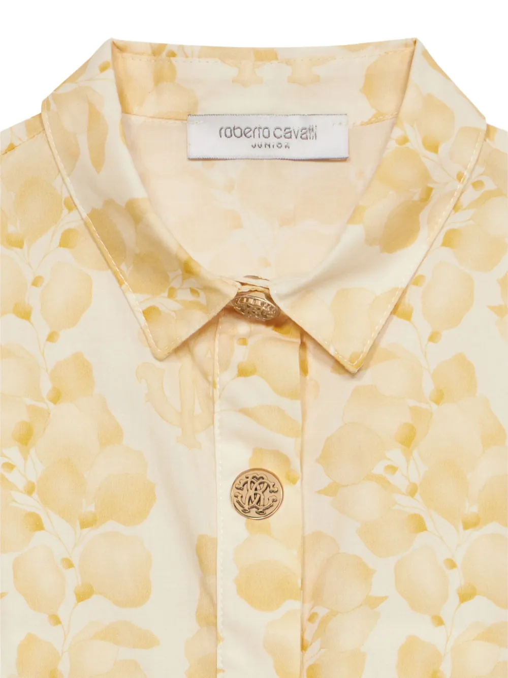 Roberto Cavalli Junior Jurk met ruches Geel