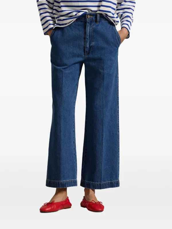 パンツ POLO RALPH LAUREN Wide-leg jeans with bell bottoms Polo Ralph Lauren Wide-Leg Jeans With Bell Bottoms in Blue
