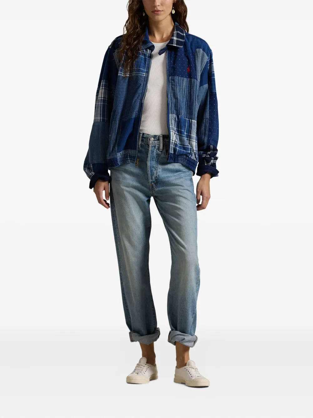 Polo Ralph Lauren Patchwork zip-up Jacket | Blue | FARFETCH