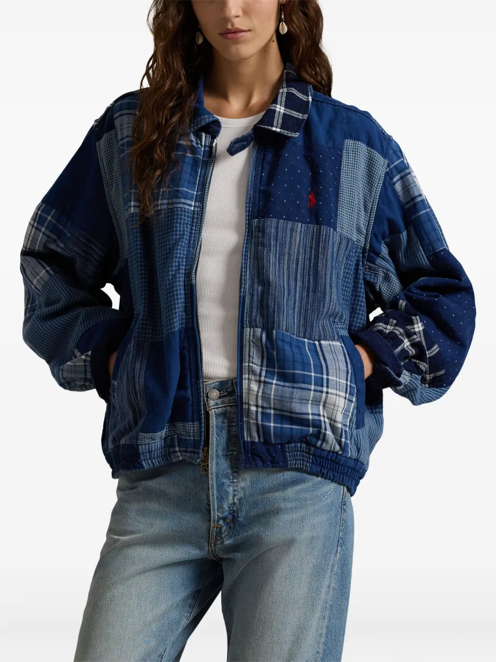 Polo Ralph Lauren Patchwork zip-up Jacket | Blue | FARFETCH