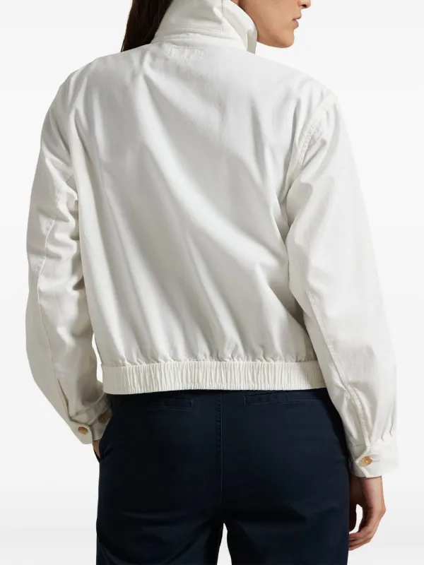 Polo Ralph Lauren zip-up Collared Jacket | White | FARFETCH