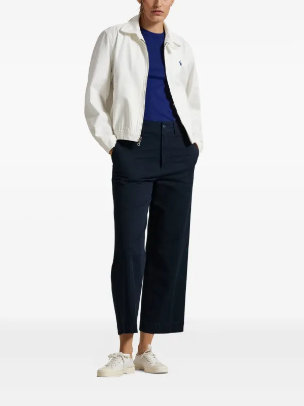 Polo Ralph Lauren zip-up Collared Jacket | White | FARFETCH