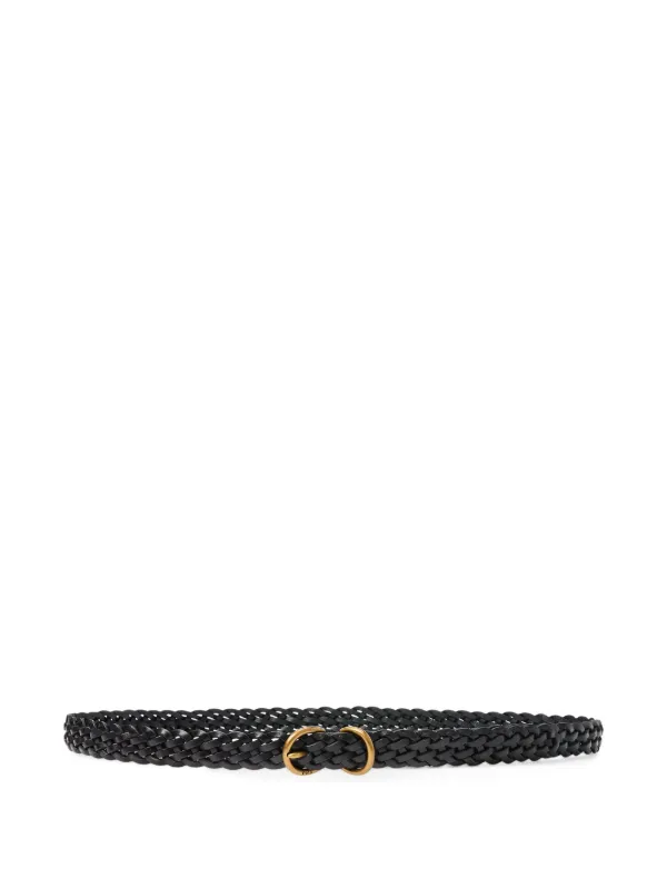 Polo Ralph Lauren Vachetta Braided Skinny Belt in Black
