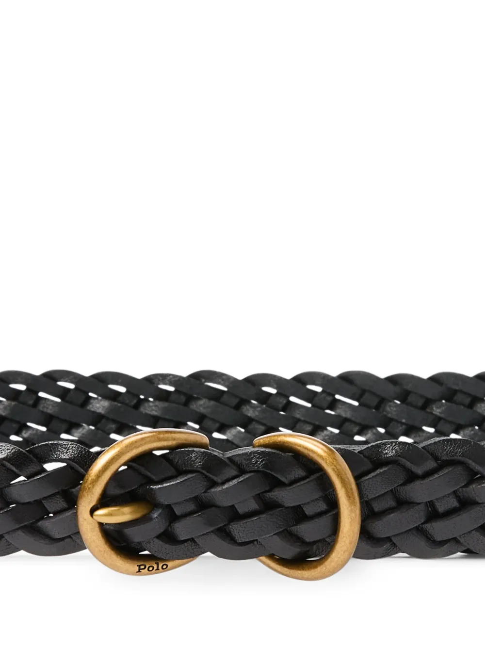 Shop Polo Ralph Lauren Interwoven Belt In Black
