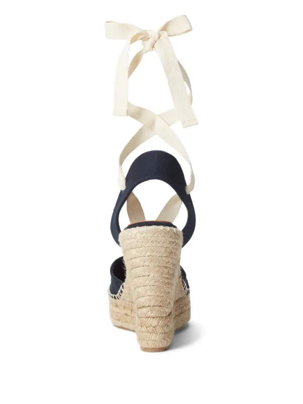 POLO RALPH LAUREN / キャンバス ウェッジ エスパドリーユ サンダル/US7/KHK Polo Ralph Lauren ウェッジエスパドリーユ | ブルー | FARFETCH JP