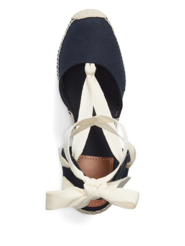 POLO RALPH LAUREN / キャンバス ウェッジ エスパドリーユ サンダル/US7/KHK Polo Ralph Lauren ウェッジエスパドリーユ | ブルー | FARFETCH JP