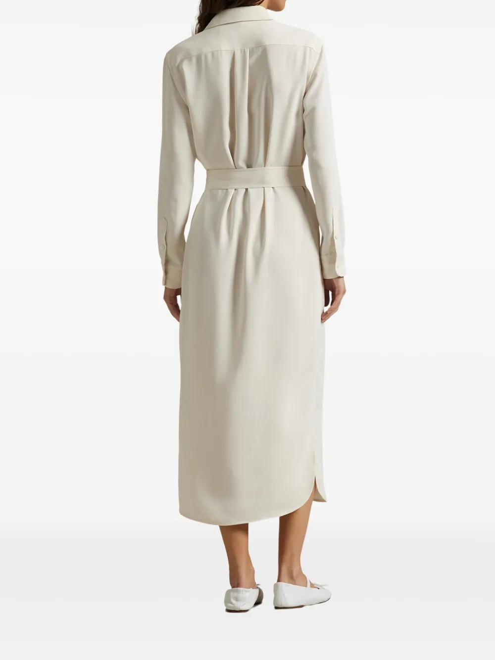 Polo Ralph Lauren Satijnen blousejurk Beige