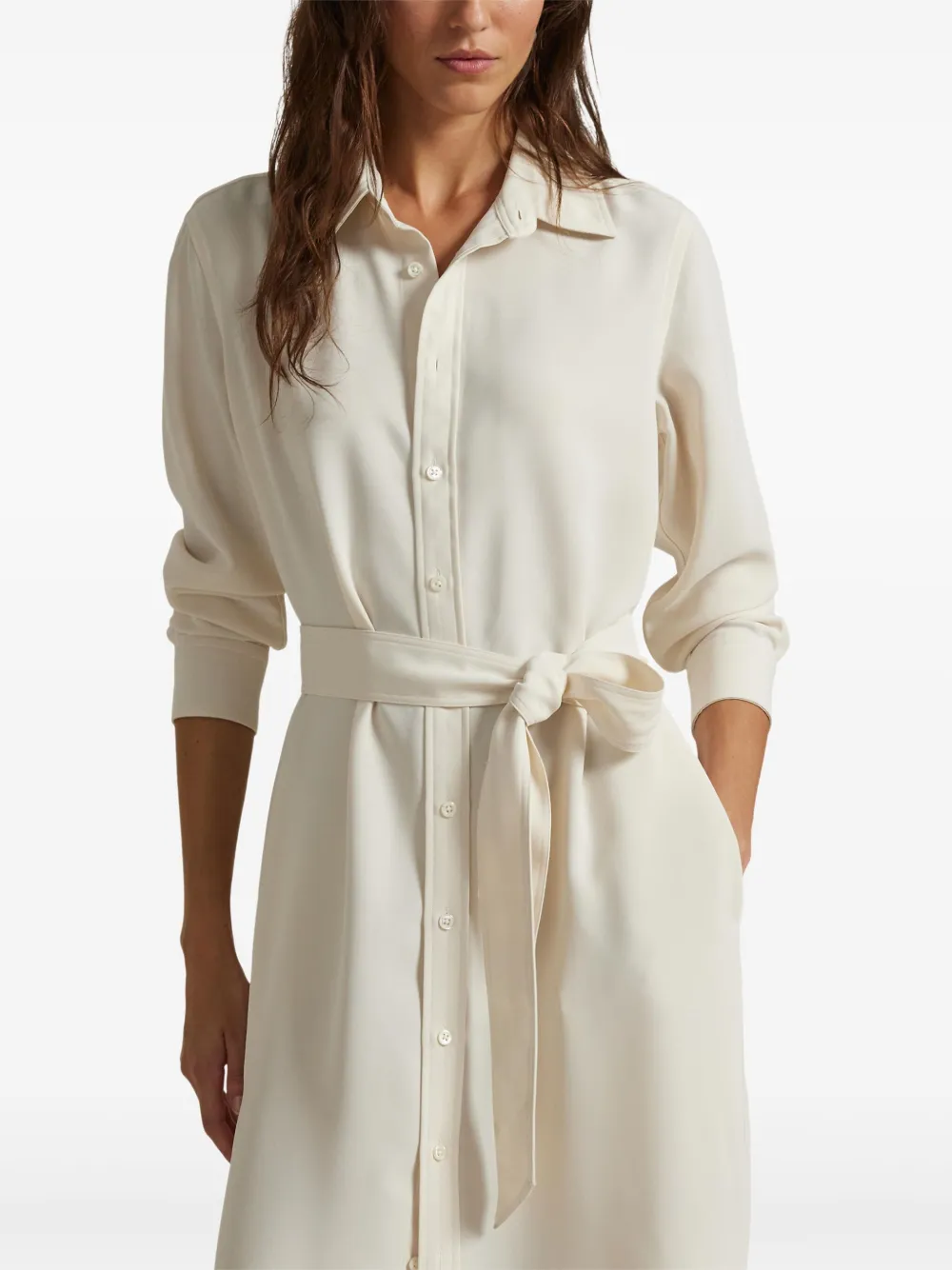 Polo Ralph Lauren Satijnen blousejurk Beige