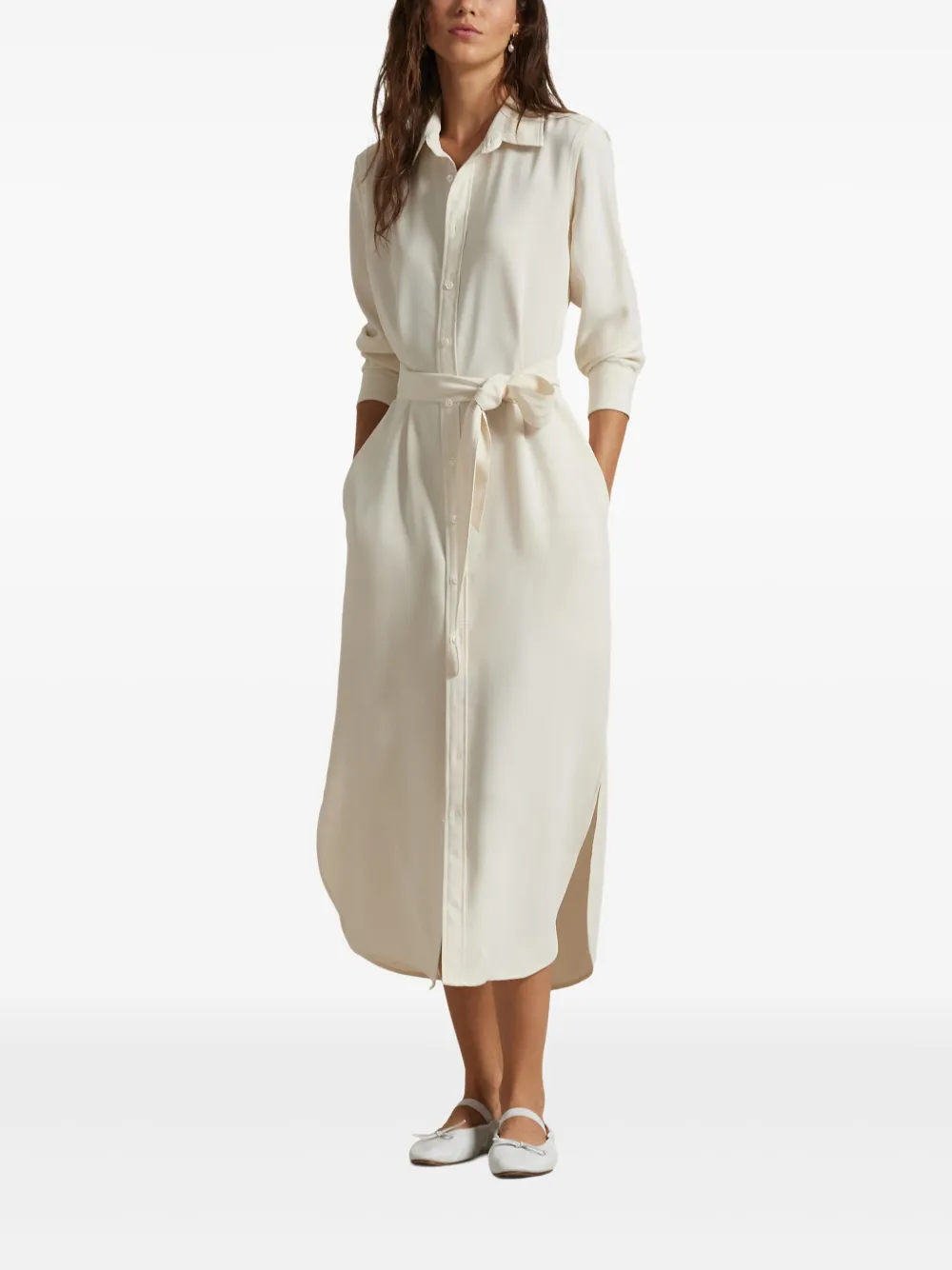 Polo Ralph Lauren Satijnen blousejurk - Beige