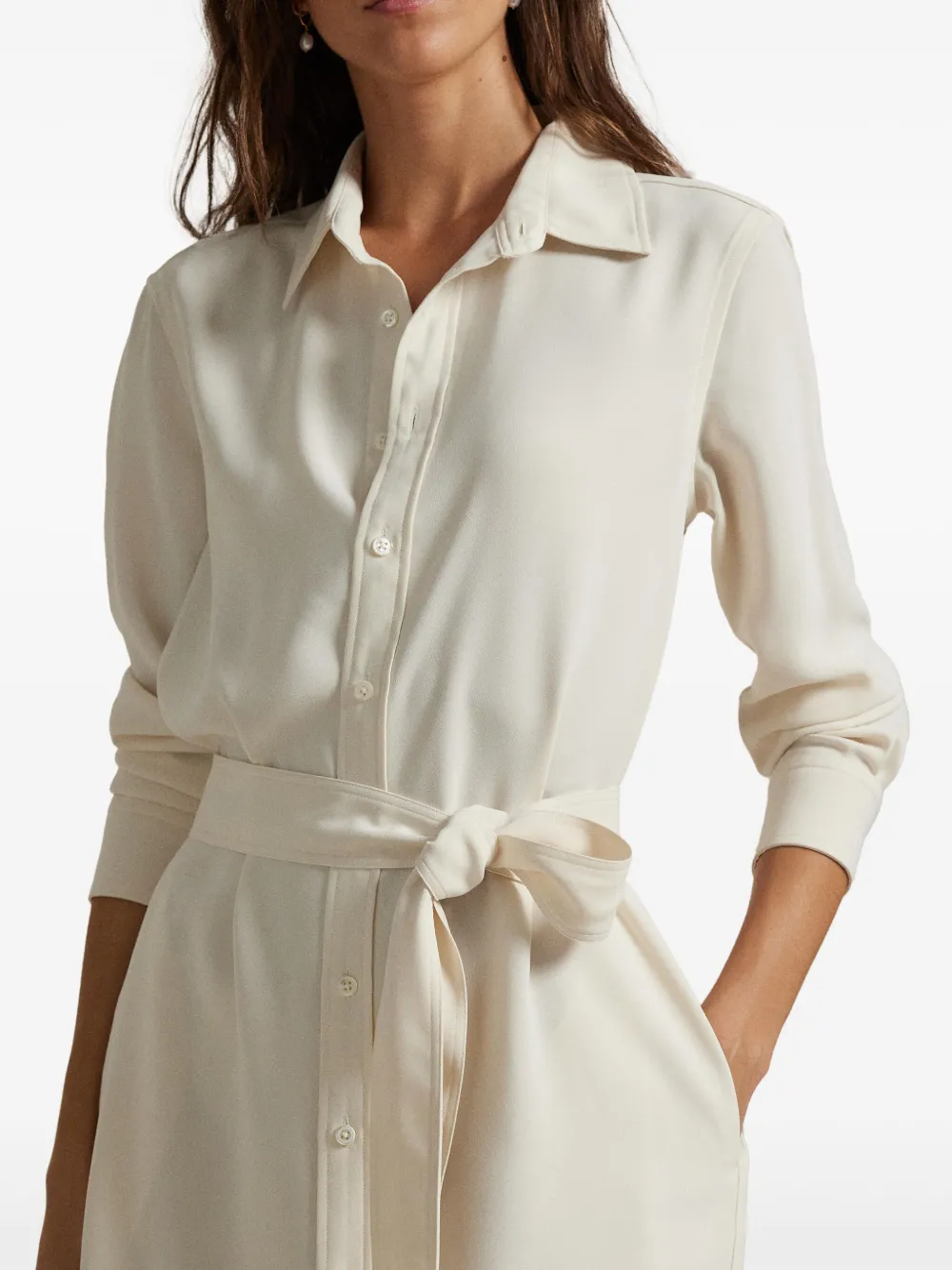 Polo Ralph Lauren Satijnen blousejurk Beige