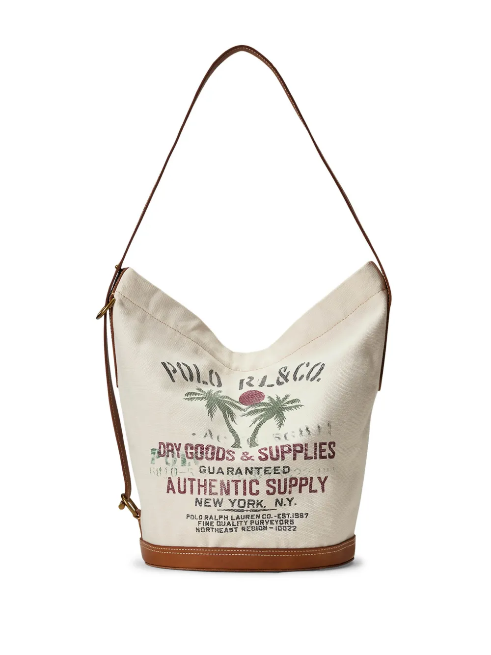 Polo Ralph Lauren Logo-print Shoulder Bag In Neutrals