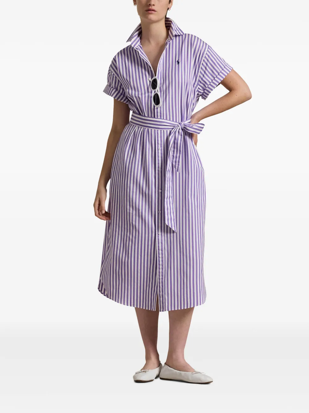 Polo Ralph Lauren Gestreepte blousejurk - Paars