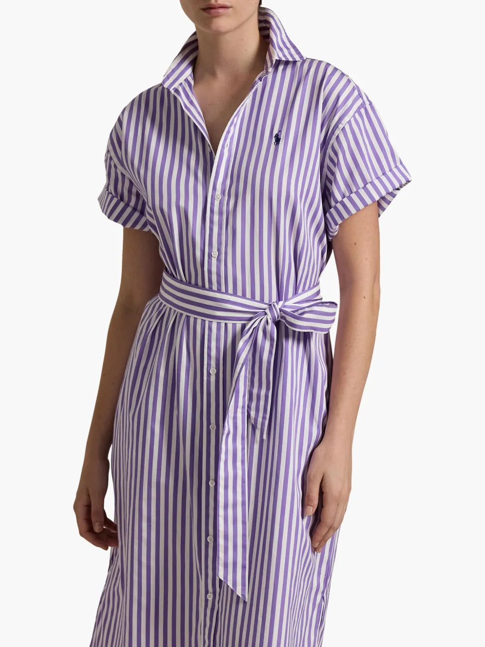 Polo Ralph Lauren Gestreepte blousejurk Paars