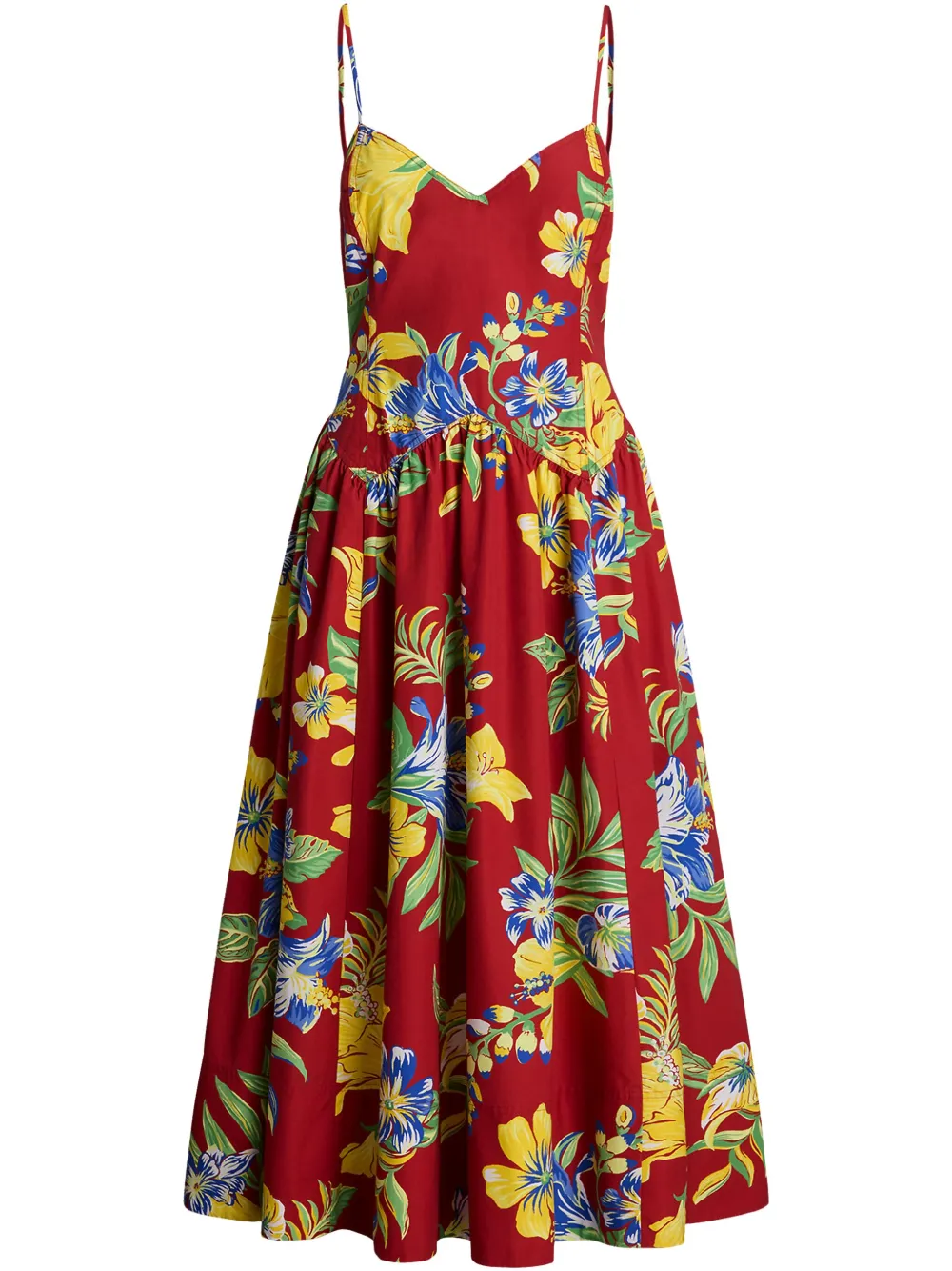 Polo Ralph Lauren Jurk met Tropical-print Rood