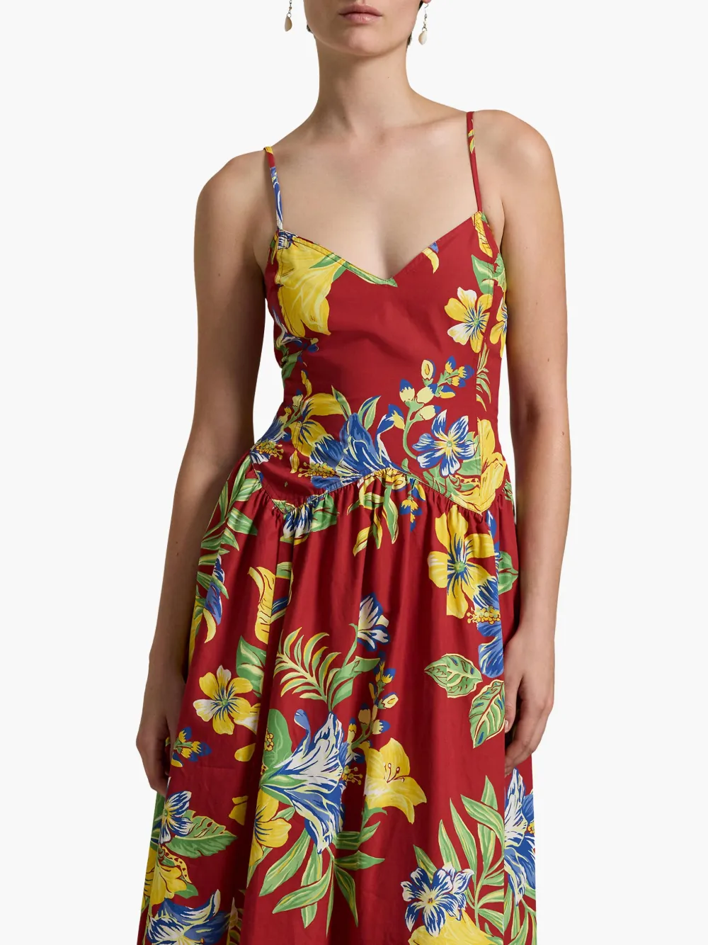 Polo Ralph Lauren Jurk met Tropical-print Rood