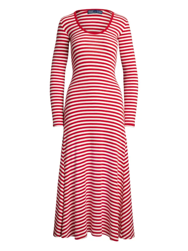 Polo Ralph Lauren Striped Maxi Dress | Red | FARFETCH ID