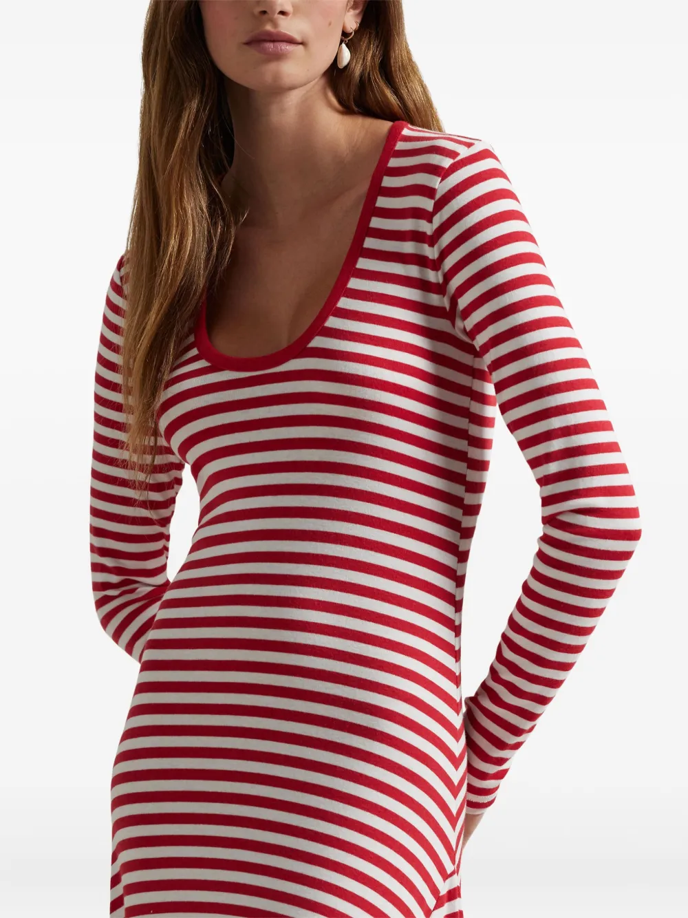 Polo Ralph Lauren Gestreepte maxi-jurk Rood