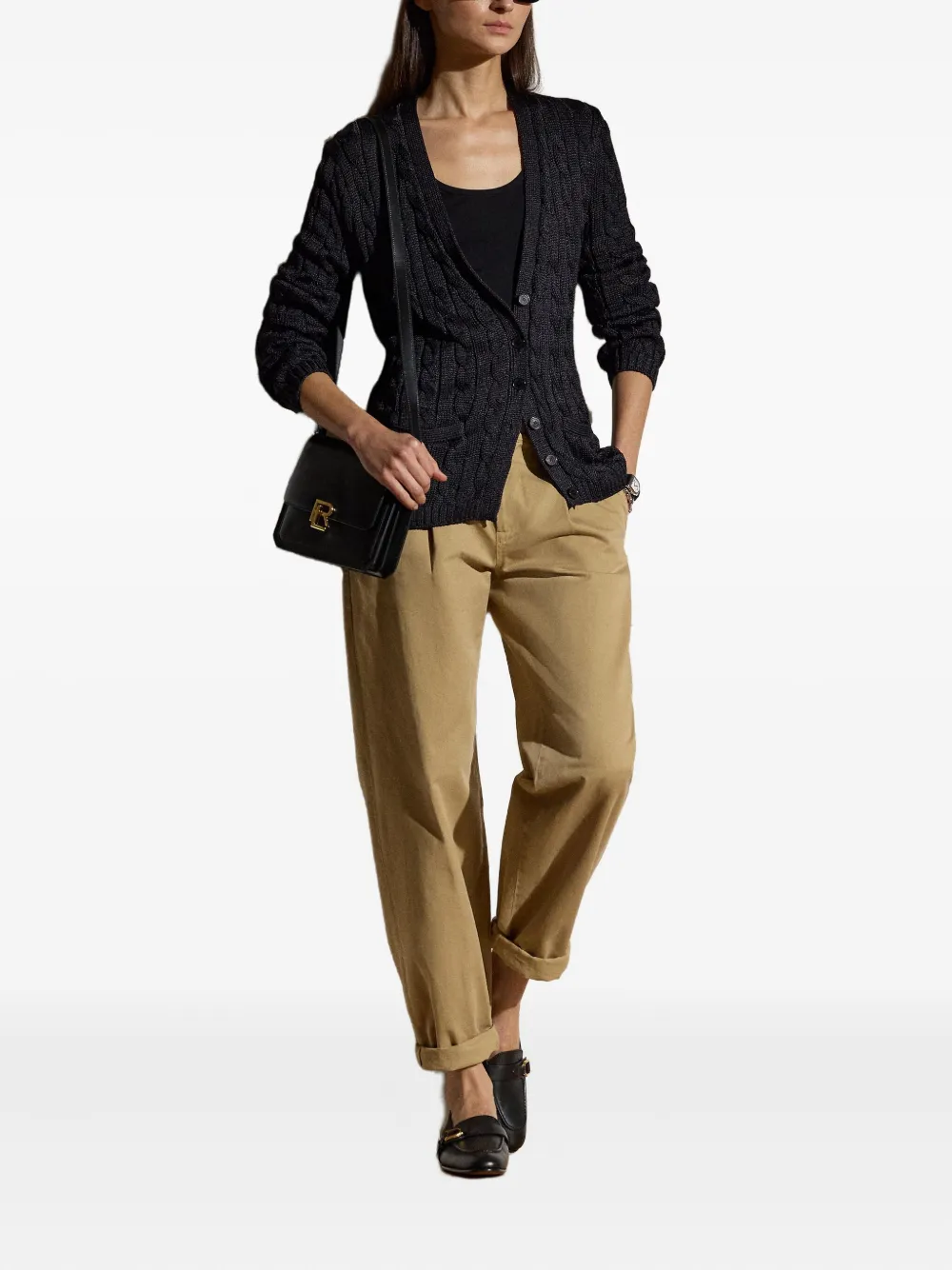 Ralph Lauren Collection Kabelgebreid vest Zwart