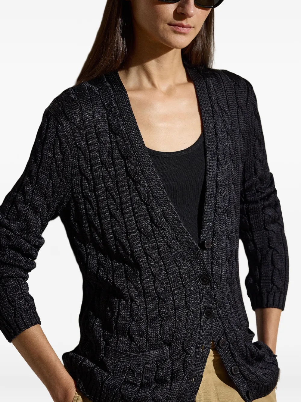 Ralph Lauren Collection Kabelgebreid vest Zwart