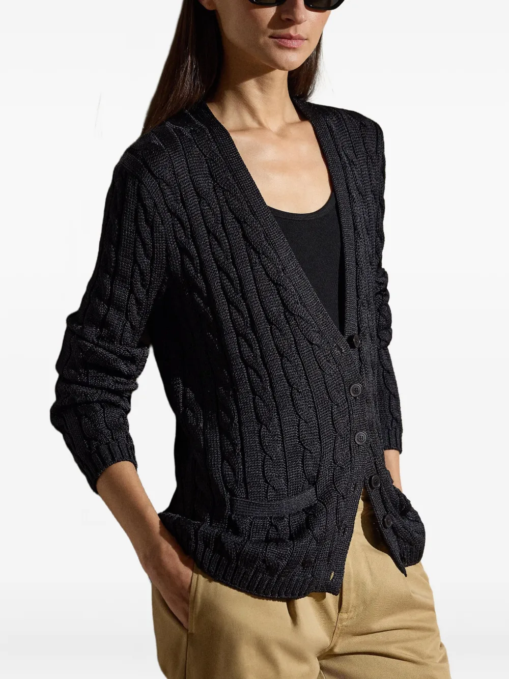 Ralph Lauren Collection Kabelgebreid vest Zwart