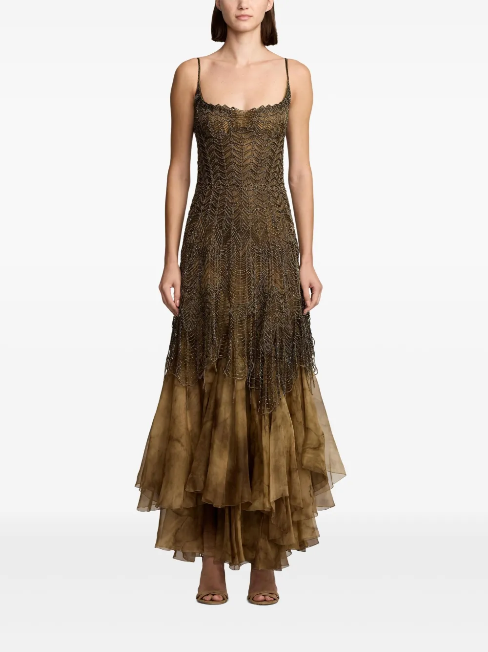 Ralph Lauren Collection Maxi-jurk met kralen - Bruin