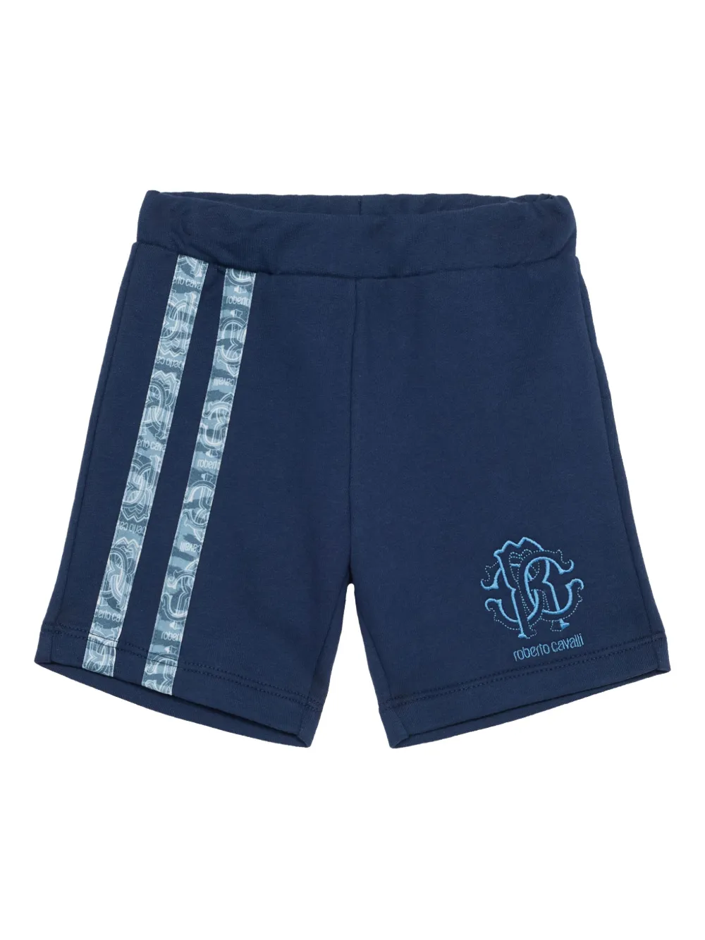 Roberto Cavalli Junior Trainingsshorts met geborduurd logo Blauw