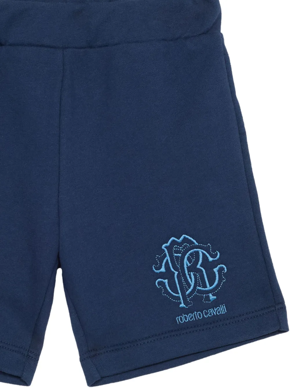 Roberto Cavalli Junior Trainingsshorts met geborduurd logo Blauw