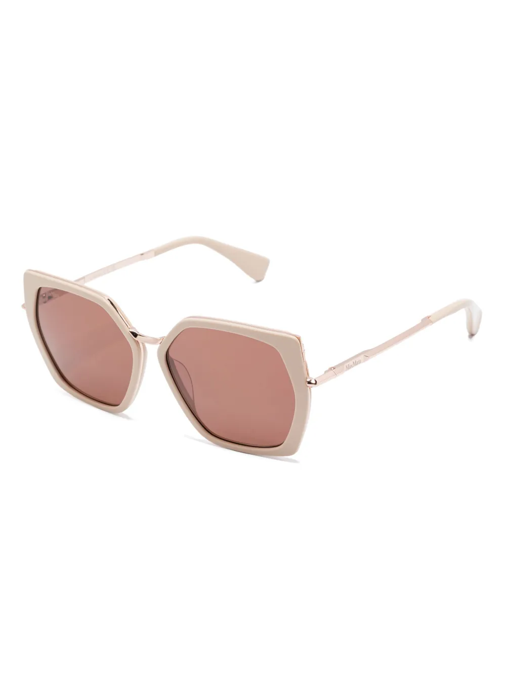 Max Mara Eyewear Zonnebril met geometrisch montuur - Beige