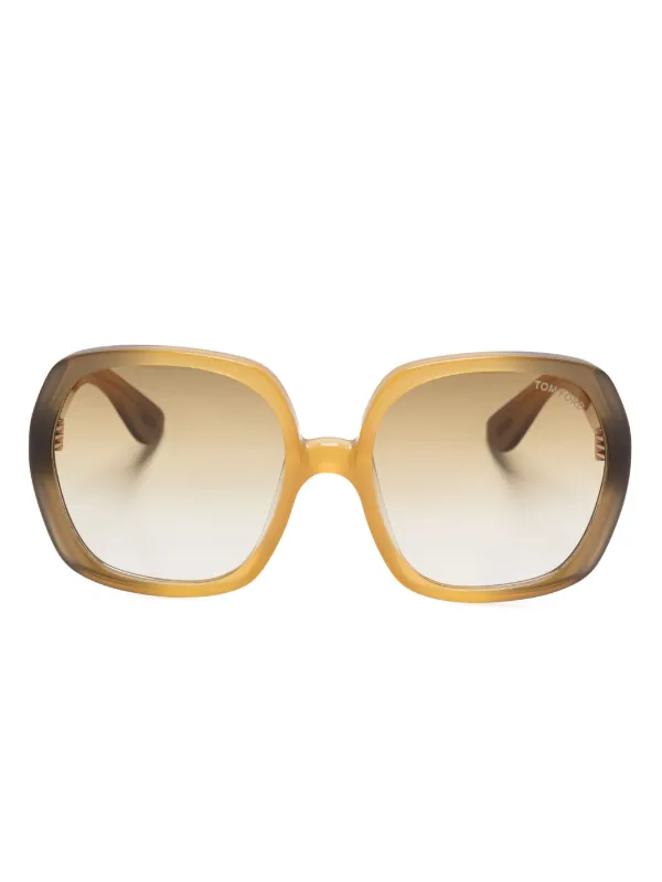 Tom Ford Brown Oversized Sunglasses TOM FORD SEDGEWICK TF402 48E Mens Large XL Square SIDE  main image 4
