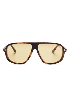 TOM FORD Eyewear トータスシェル スクエアサングラス | ブラウン