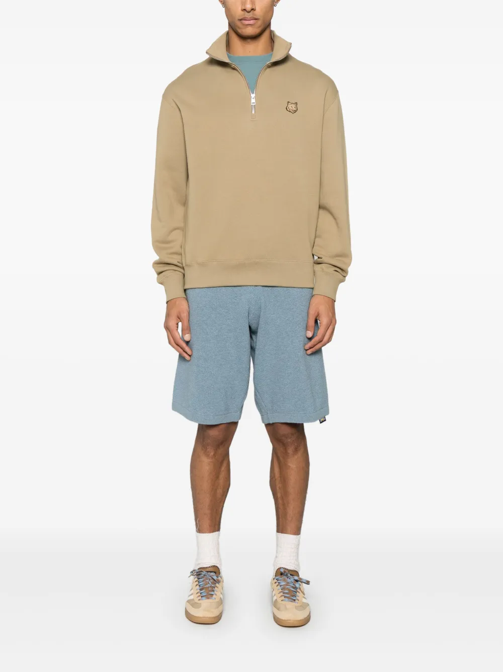 Maison Kitsuné Sweater met Fox-patroon - Beige