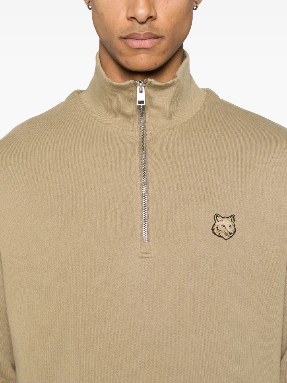 Maison Kitsuné Sweater met Fox-patroon Beige