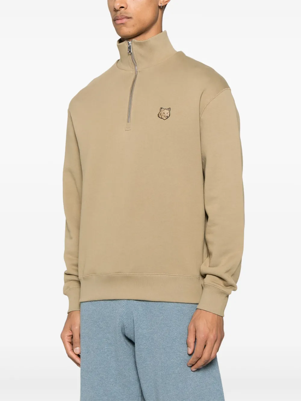 Maison Kitsuné Sweater met Fox-patroon Beige
