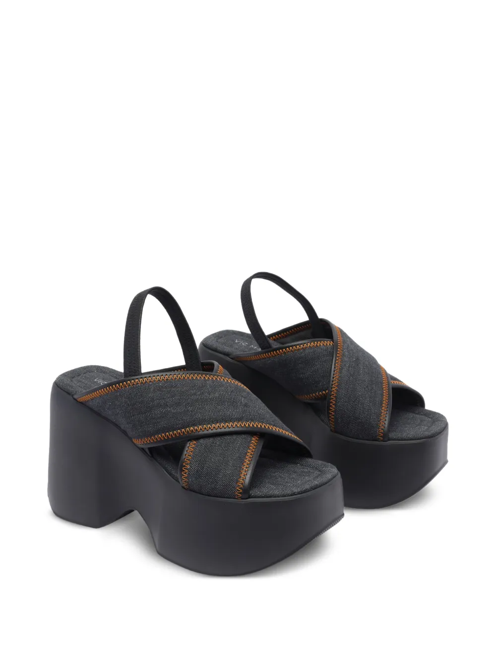 Vic Matie 100mm denim sandals - Zwart