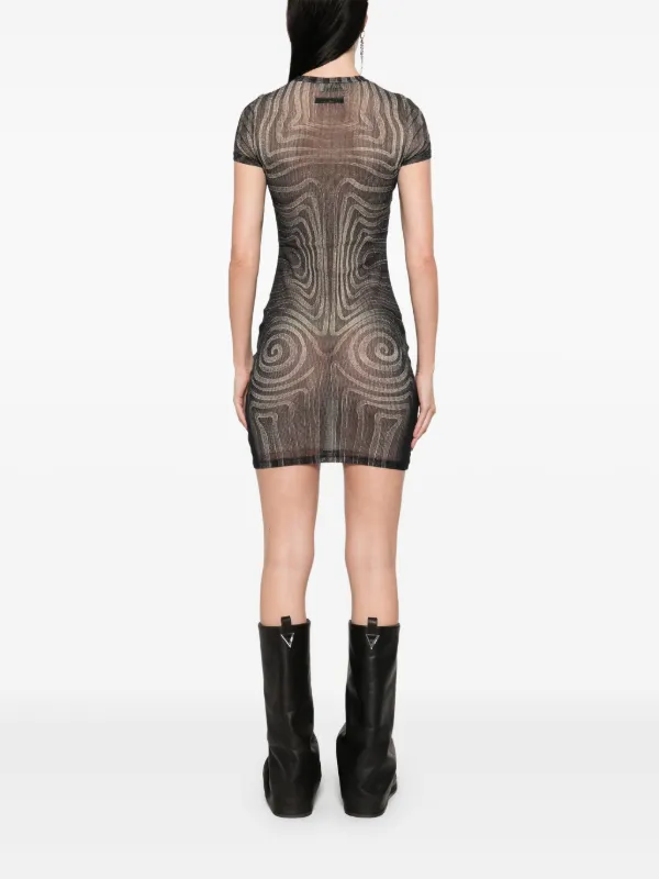 Jean Paul Gaultier Spiral Mini Dress | Black | FARFETCH