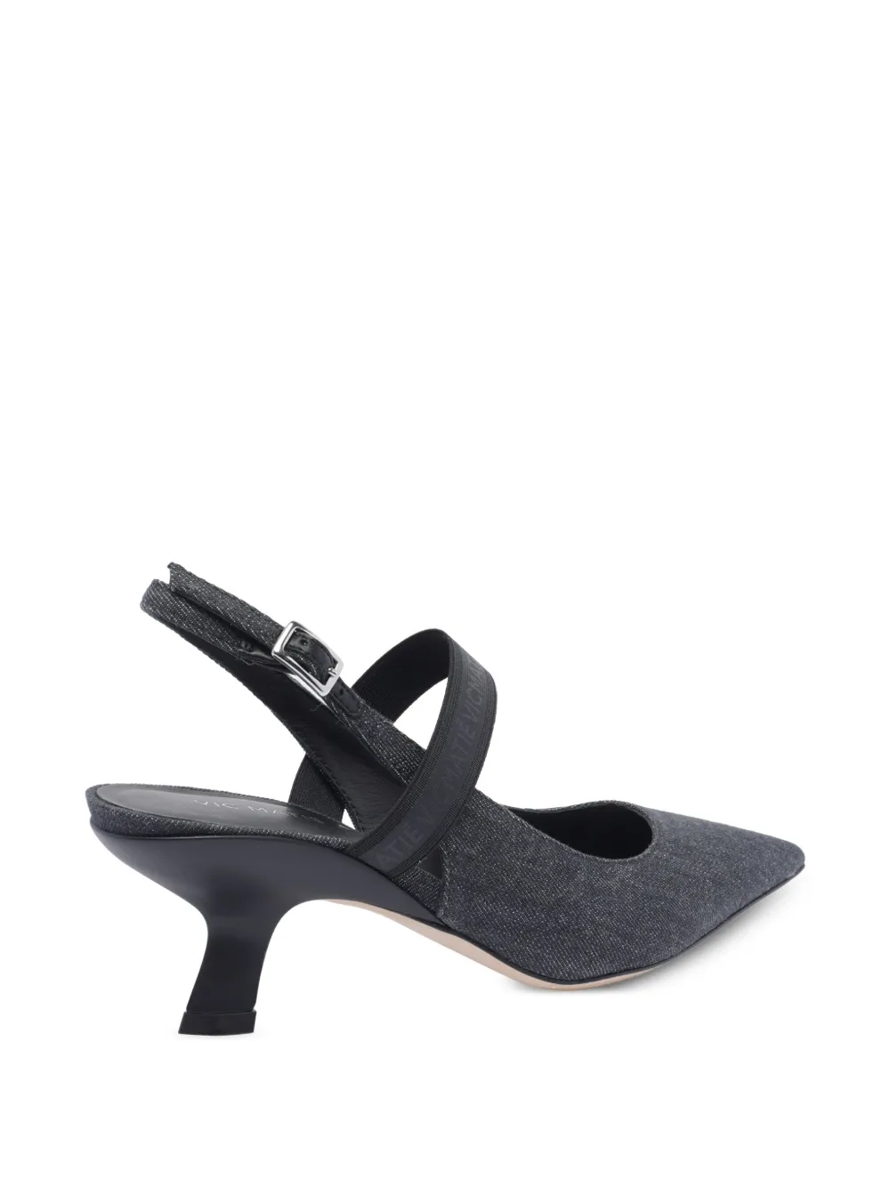 Vic Matie twill slingback pumps Black