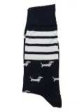 Thom Browne intarsia-logo knitted socks - Blue