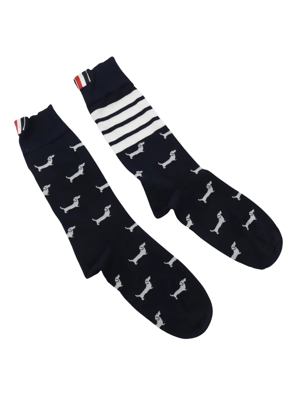 Thom Browne intarsia-logo knitted socks - Blauw