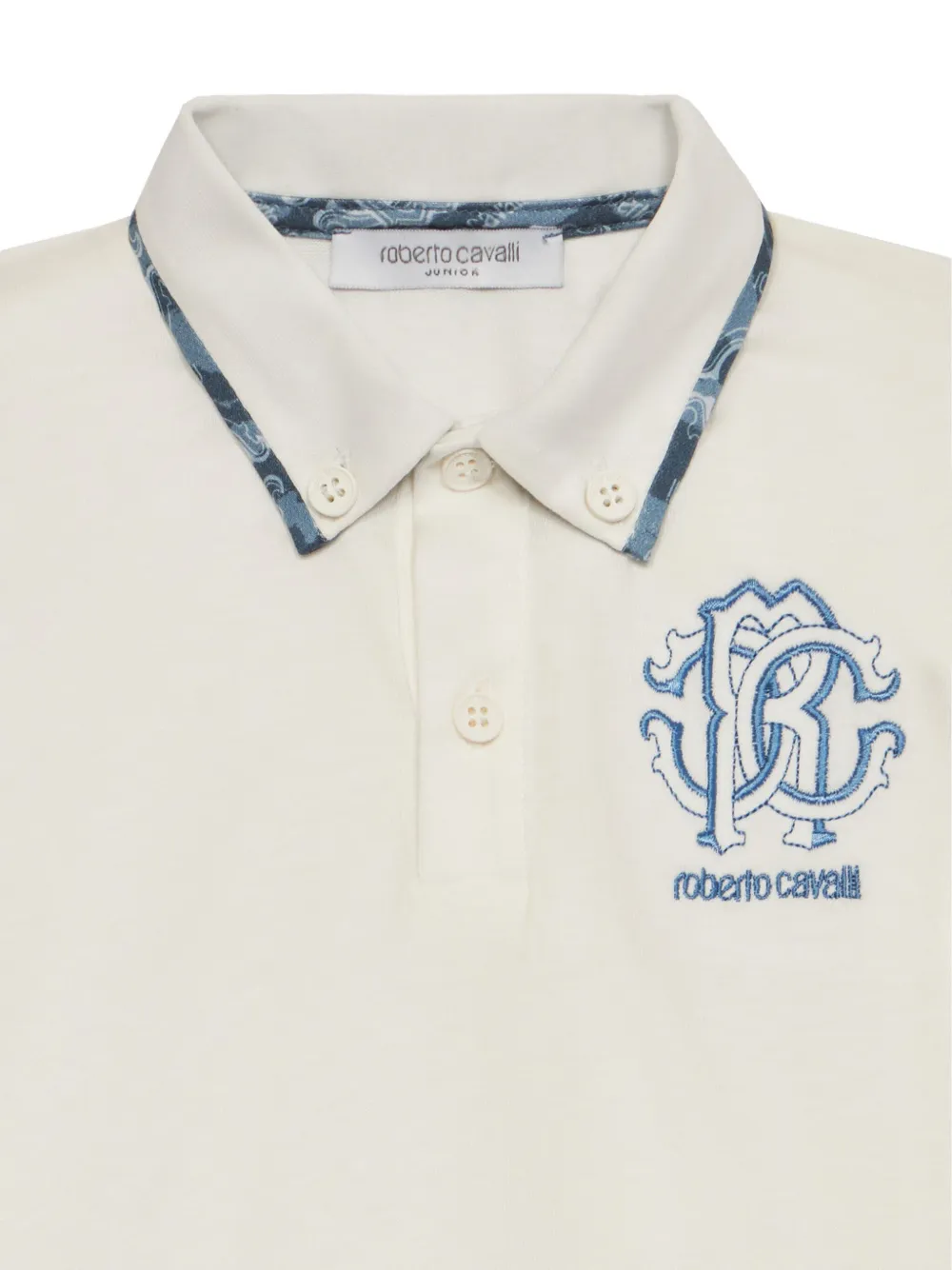 Roberto Cavalli Junior Poloshirt met geborduurd logo Wit