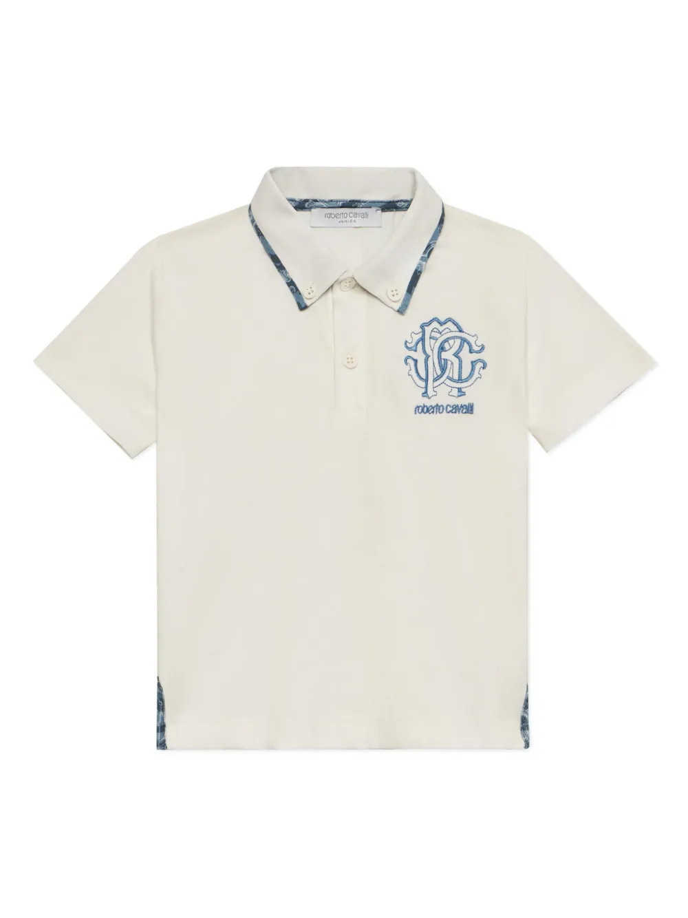 Roberto Cavalli Junior Poloshirt met geborduurd logo Wit