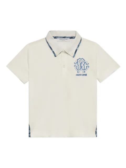 Roberto Cavalli Junior Camisa polo com logo bordado