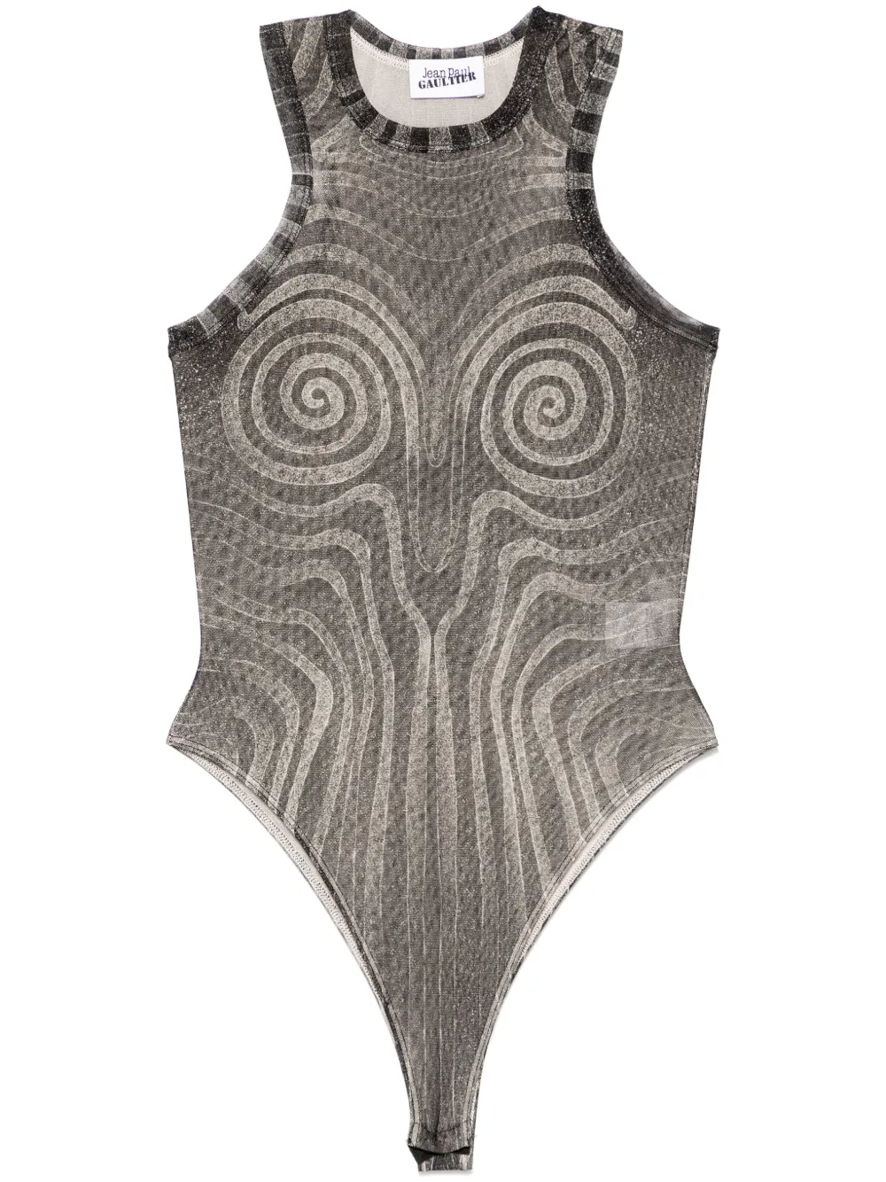 Jean Paul Gaultier Spiral mesh bodysuit – Black