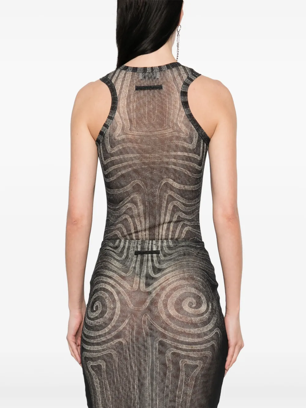 Jean Paul Gaultier Spiral mesh body Zwart